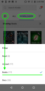 Android Screenshot Save to Kindle App Settings